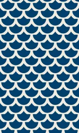 Classic Scallop - Navy Cream Rev