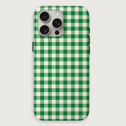 Gingham - Emerald Cream