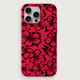 Tropical Floral 6 - Red Black