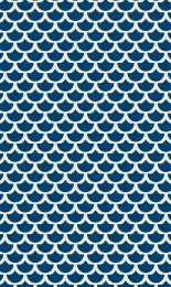 Classic Scallop - Navy Cream Rev Small