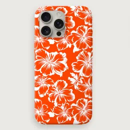 Tropical Floral 6 - Orange White