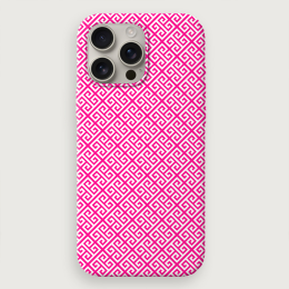 Greek Key - Pink White