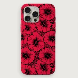 Tropical Floral 4 - Red Black