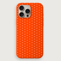 Polka Dots Small - Orange White