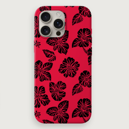 Tropical Floral 5 - Red Black
