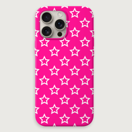 Stars Pattern Big - Pink White