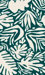 Cutout Leaf - Teal Cream Rev