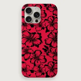 Tropical Floral 6 - Red Black