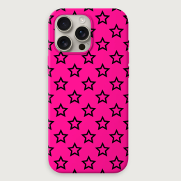Stars Pattern Big - Pink Black